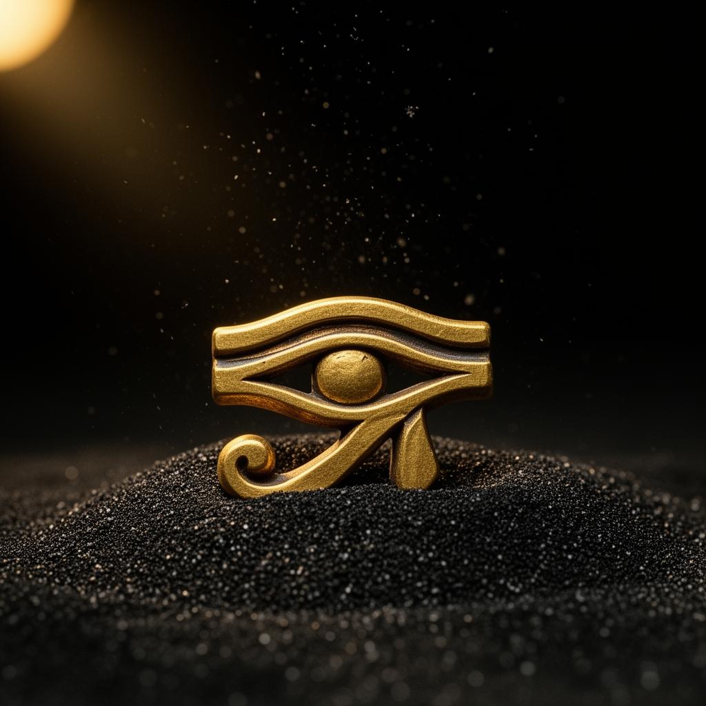 رمز عين حورس الفرعوني الذهبي يمثل خدمة تحسين محركات البحث (SEO) من نفرتم في مصر